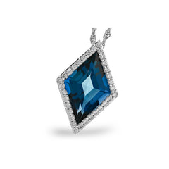 14KT Gold Blue Topaz Necklace