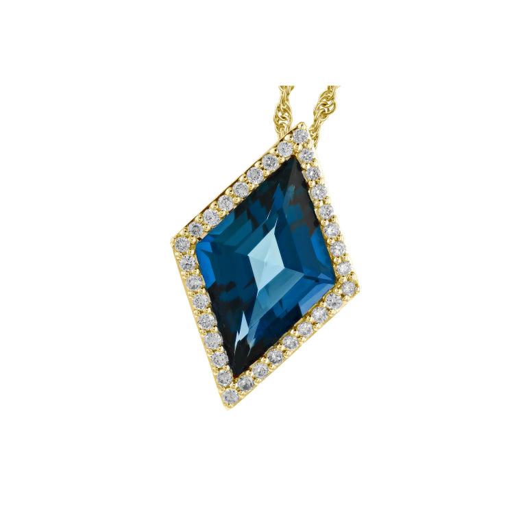 14KT Gold Blue Topaz Necklace