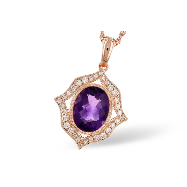 14KT Gold Amethyst Necklace