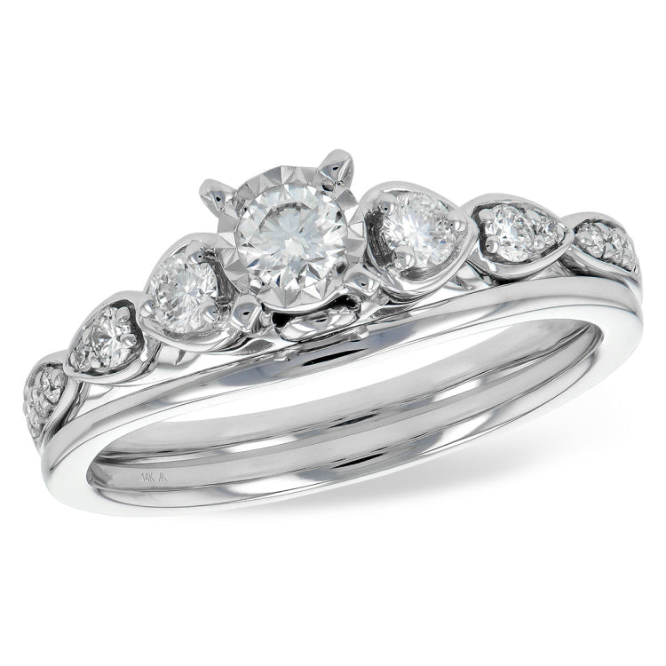 14KT Gold Two-Piece Diamond Wedding Set