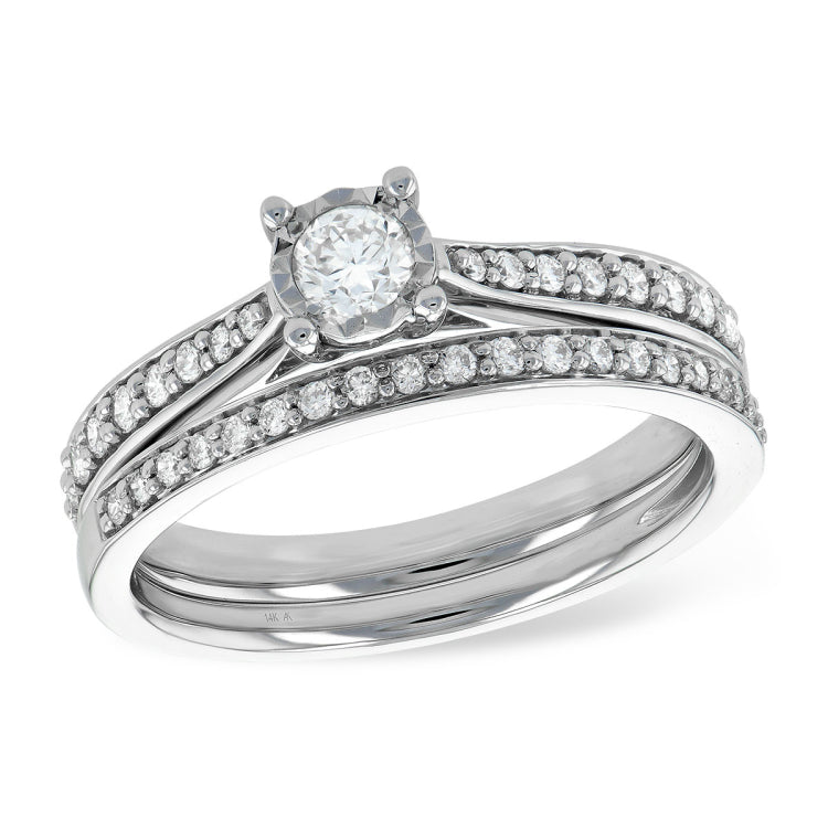 14KT Gold Two-Piece Diamond Wedding Set