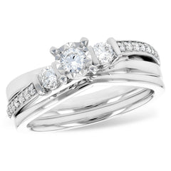 14KT Gold Two-Piece Diamond Wedding Set