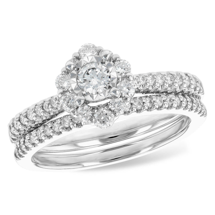 14KT Gold Two-Piece Diamond Wedding Set