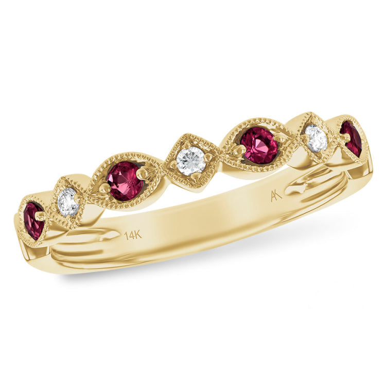 14KT Gold Ladies Ruby Wedding Ring