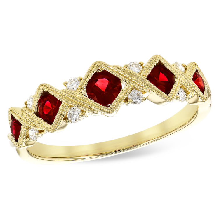 14KT Gold Ladies Ruby Wedding Ring