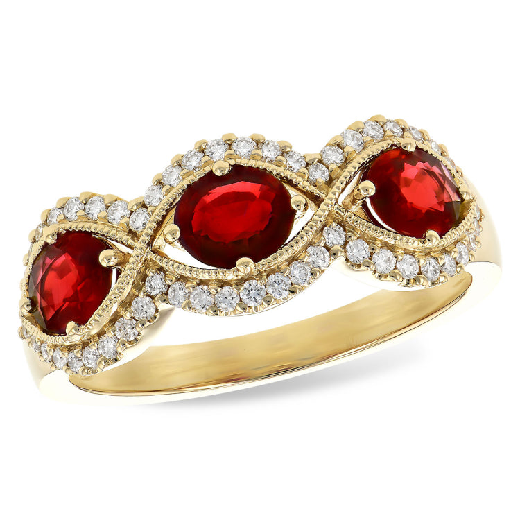 14KT Gold Ladies Ruby Wedding Ring