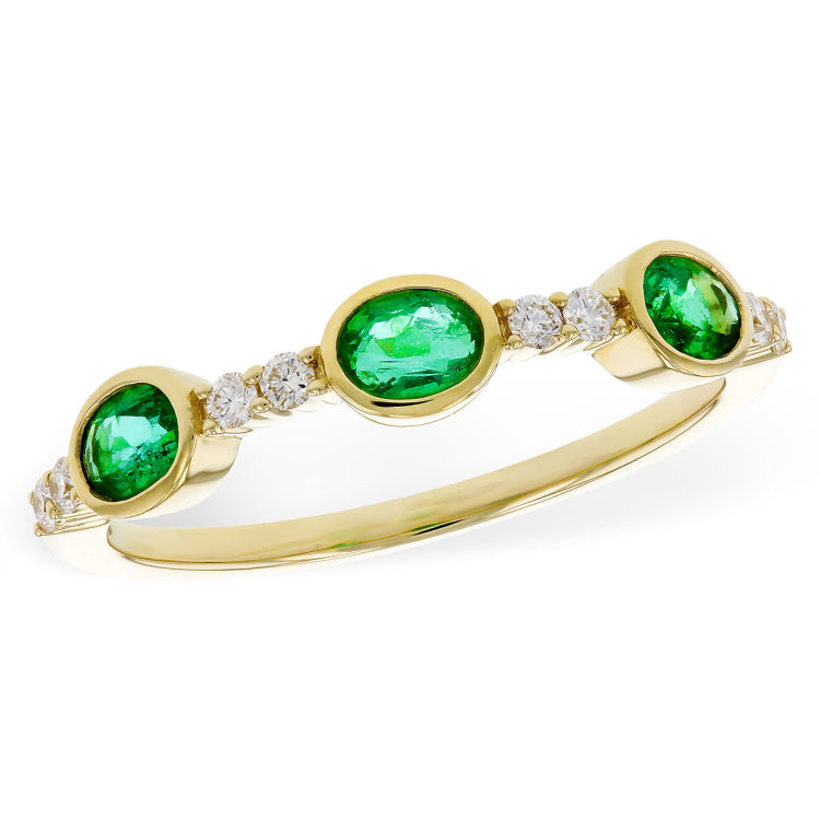 14KT Gold Ladies Emerald Wedding Ring