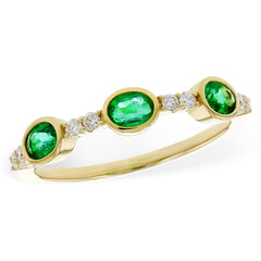 14KT Gold Ladies Emerald Wedding Ring