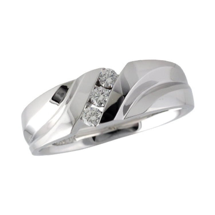 14KT Gold Mens Diamond Wedding Ring