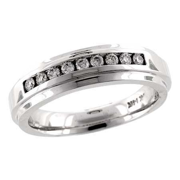 14KT Gold Mens Diamond Wedding Ring