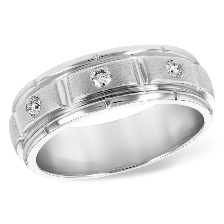 14KT Gold Mens Diamond Wedding Ring