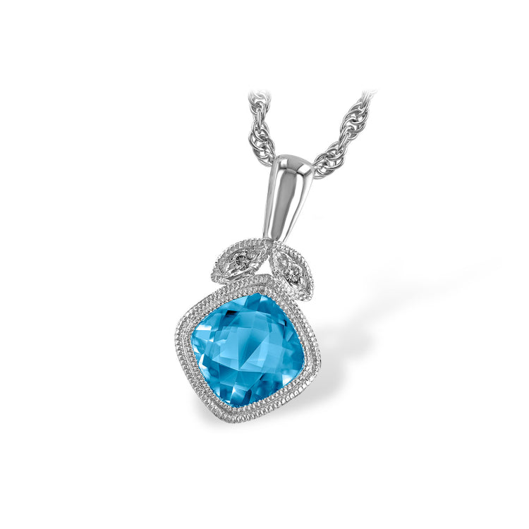 14KT Gold Blue Topaz Necklace