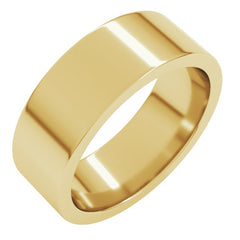 14K Yellow Gold 7 mm Comfort-Fit Flat Band Size 8
