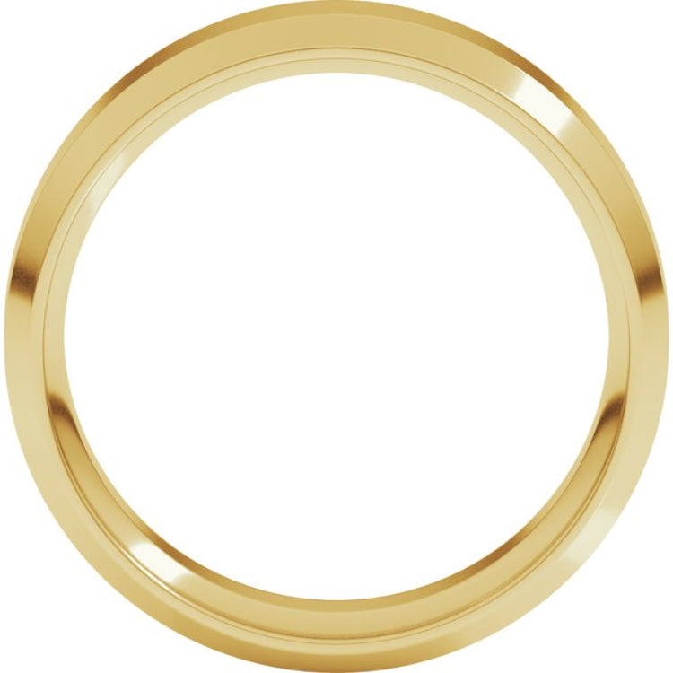 14K Yellow Gold 6 mm Beveled-Edge Comfort-Fit Flat Band Size 9.5