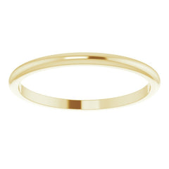 14K Yellow Gold 1.5 mm Half Round Band Size 9.5