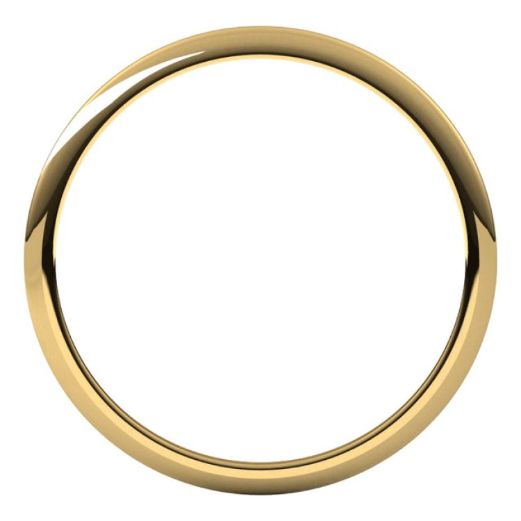 10K Yellow Gold 1 mm Half Round Band Size 6