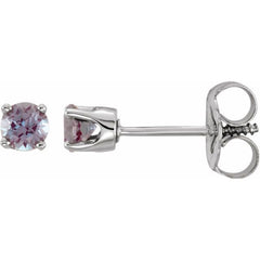 Sterling Silver Imitation Alexandrite Youth Earrings