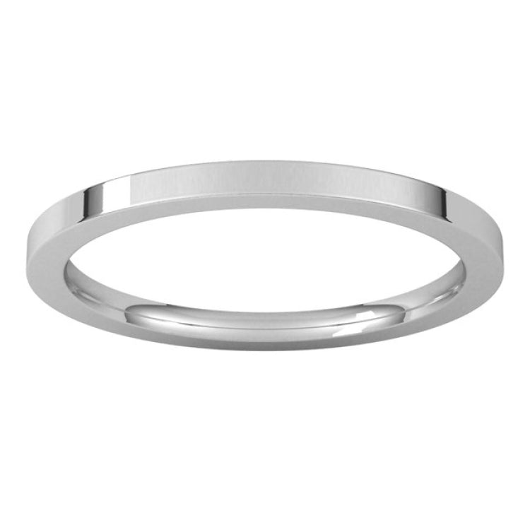 14K White Gold 1.5 mm Comfort-Fit Flat Band Size 6