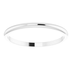 14K White Gold 1.5 mm Half Round Band Size 9