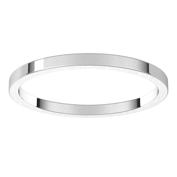 14K White Gold 1.5 mm Flat Band Size 7.5