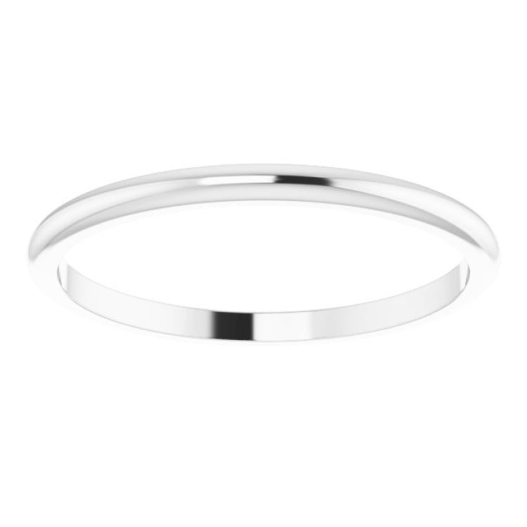 14K White Gold 1.5 mm Half Round Band Size 6.5