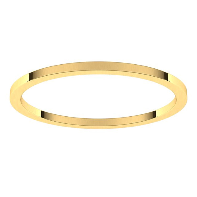14K Yellow Gold 1 mm Flat Band Size 6.5