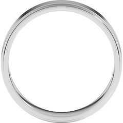 10K White Gold 5 mm Stepped-Edge Flat Band Size 13