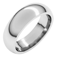 14K White Gold 6 mm Comfort-Fit Half Round Band Size 7