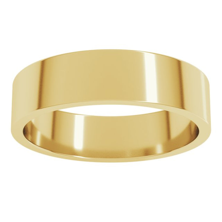 14K Yellow Gold 5 mm Flat Band Size 9