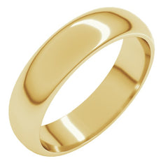 14K Yellow Gold 5 mm Half Round Band Size 7