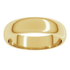 10K Yellow Gold 5 mm Half Round Band Size 6