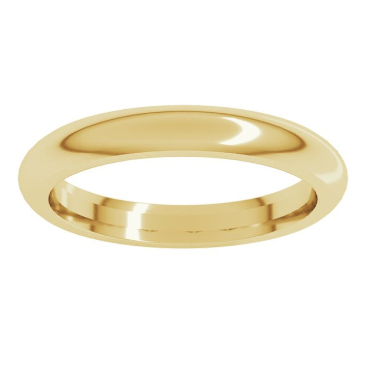 10K Yellow Gold 3 mm Comfort-Fit Half Round Band Size 7