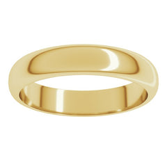 18K Yellow Gold 4 mm Half Round Band Size 9