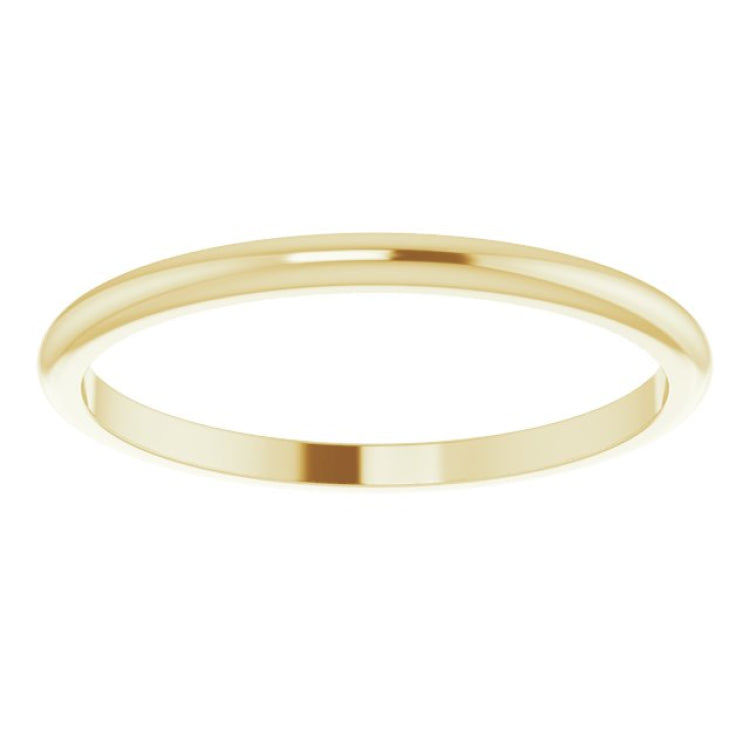 14K Yellow Gold 1.5 mm Half Round Band Size 10