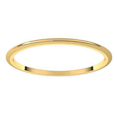 18K Yellow Gold 1 mm Half Round Band Size 4.5