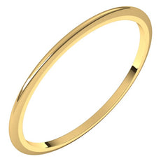 18K Yellow Gold 1 mm Half Round Band Size 5.5