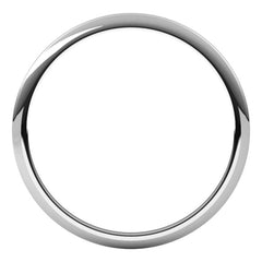 10K White Gold 1 mm Half Round Band Size 6.5