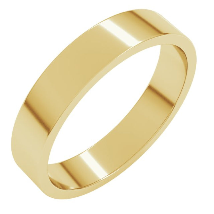 10K Yellow Gold 4 mm Flat Band Size 4.5