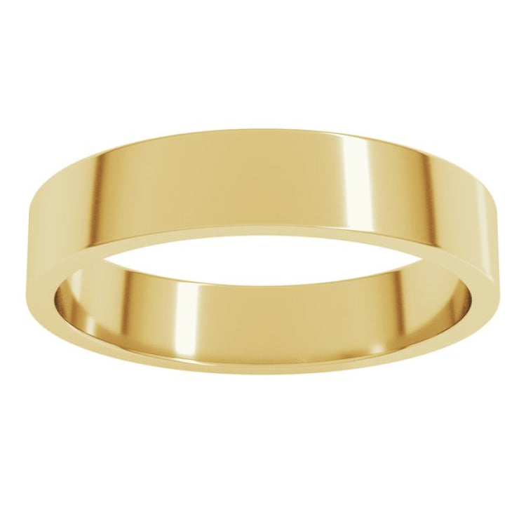 10K Yellow Gold 4 mm Flat Band Size 4.5