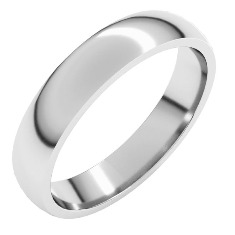 Sterling Silver 4 mm Lightweight Comfort-Fit Half Round Band Size 7