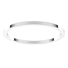 10K White Gold 1 mm Flat Band Size 11
