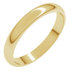 14K Yellow Gold 3 mm Half Round Band Size 3