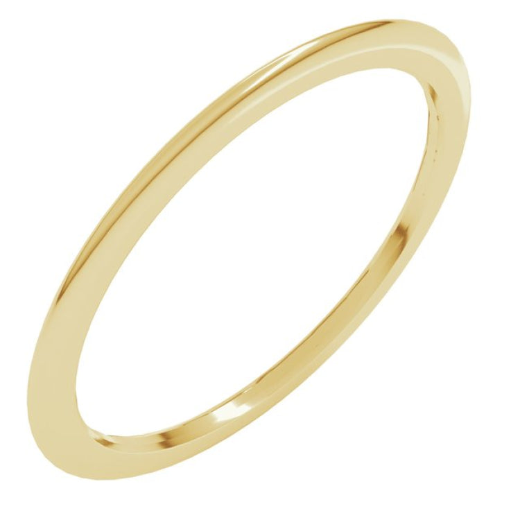 14K Yellow Gold 1 mm Comfort-Fit Half Round Band Size 4.5