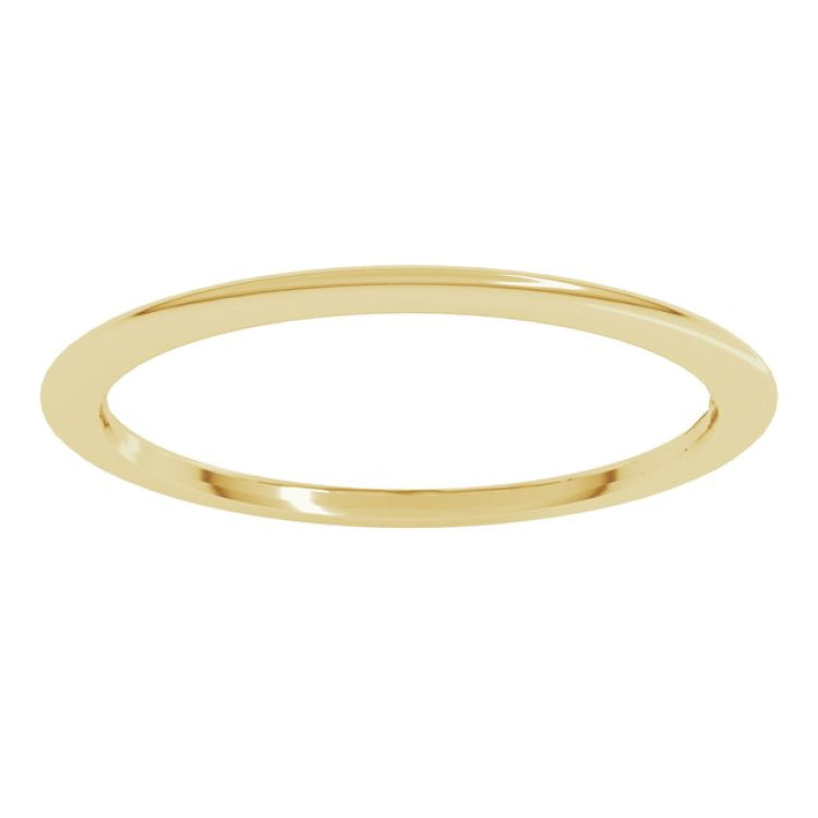 14K Yellow Gold 1 mm Comfort-Fit Half Round Band Size 6.5