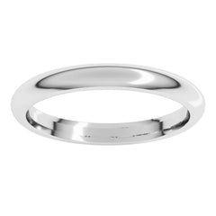 Sterling Silver 2.5 mm Comfort-Fit Half Round Band Size 8