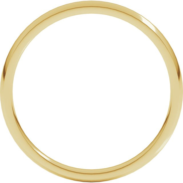 18K Yellow Gold 2 mm Lightweight Comfort-Fit Half Round Band Size 5.5