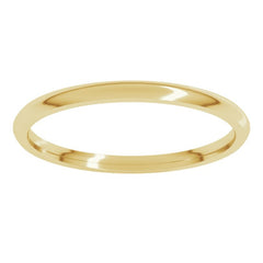 14K Yellow Gold 1.5 mm Lightweight Comfort-Fit Half Round Band Size 4.5