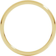 14K Yellow Gold 1.5 mm Lightweight Comfort-Fit Half Round Band Size 9