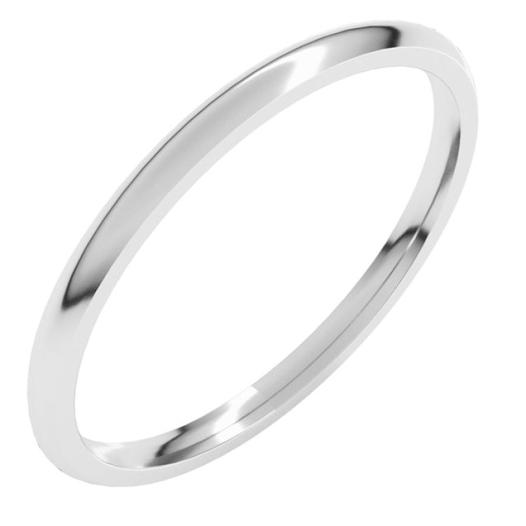 Platinum 1.5 mm Lightweight Comfort-Fit Half Round Band Size 5
