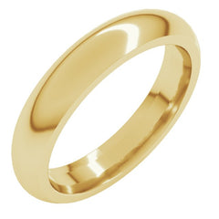 14K Yellow Gold 4 mm Comfort-Fit Half Round Band Size 8
